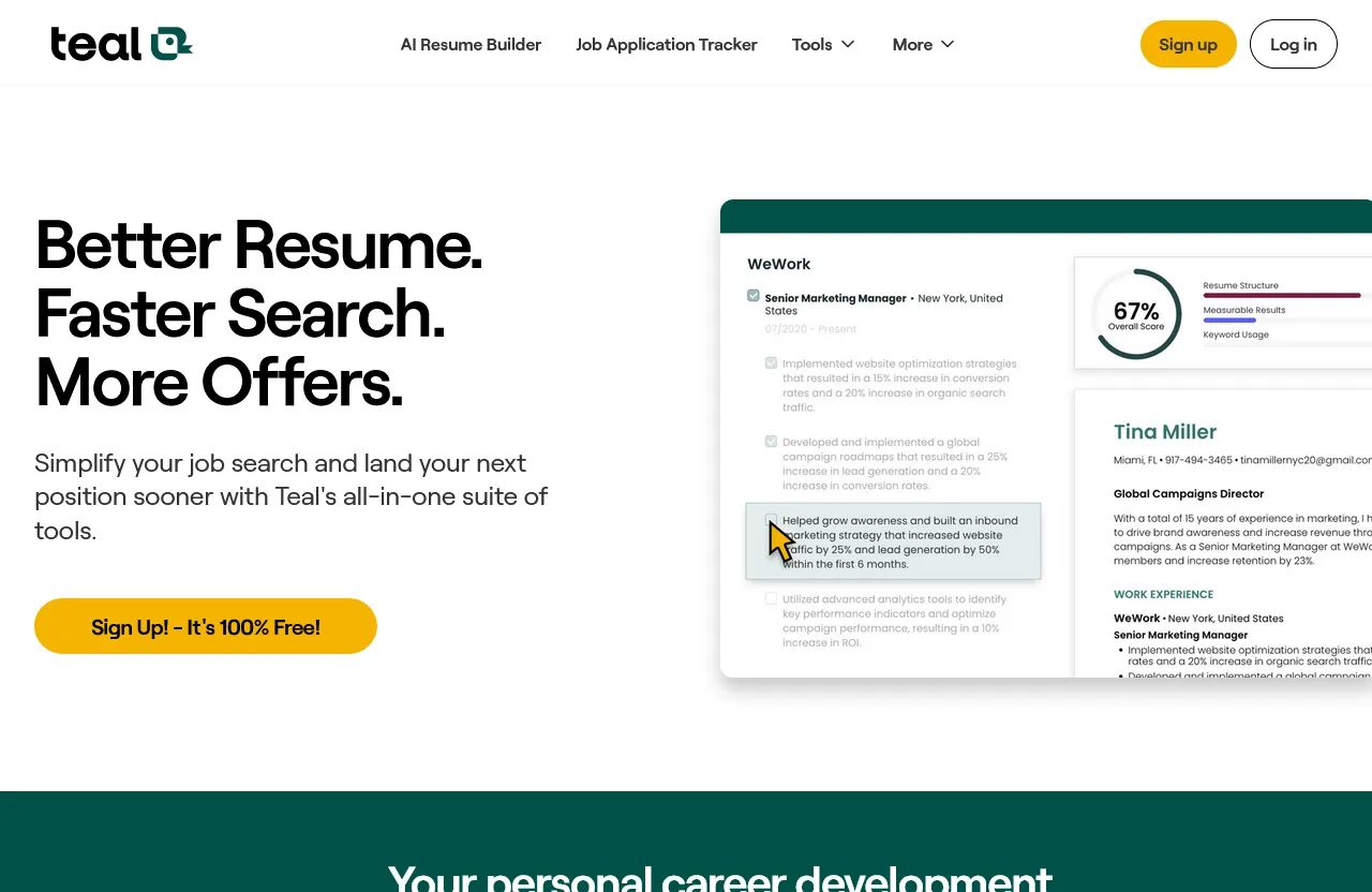 Teal Resume Builder